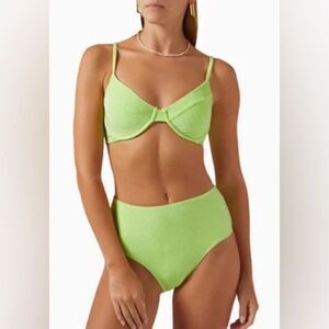 Good American NWT Sparkle Demi Top in Green size 1/ Small